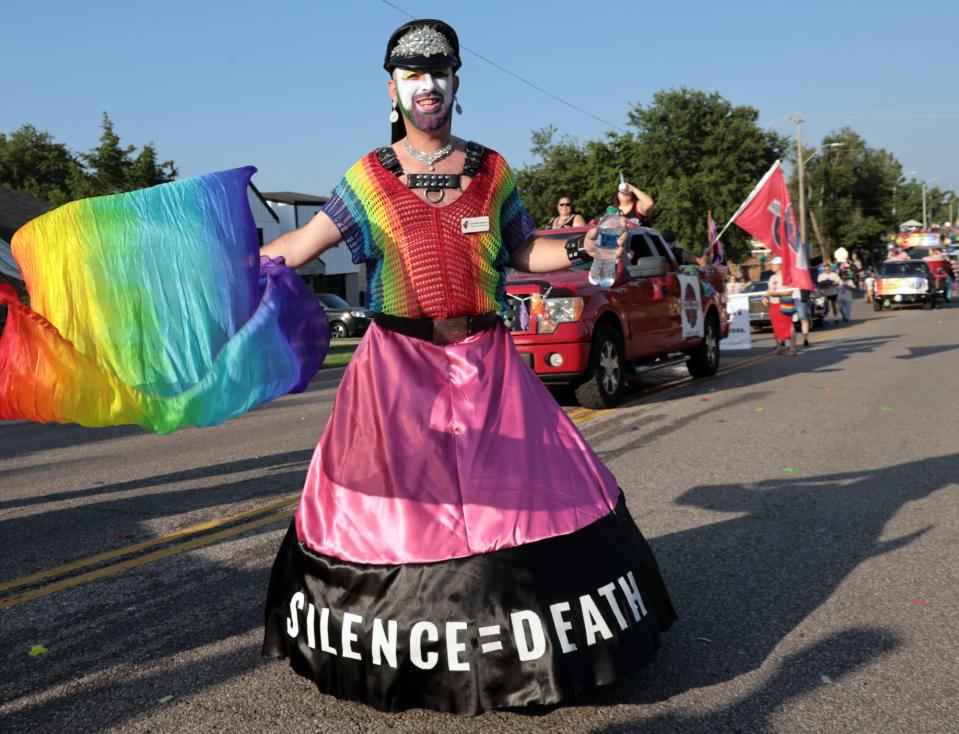 The OKC Pride Parade on Sunday, June 4, 2023, travels west on NW 39 in Oklahoma City.