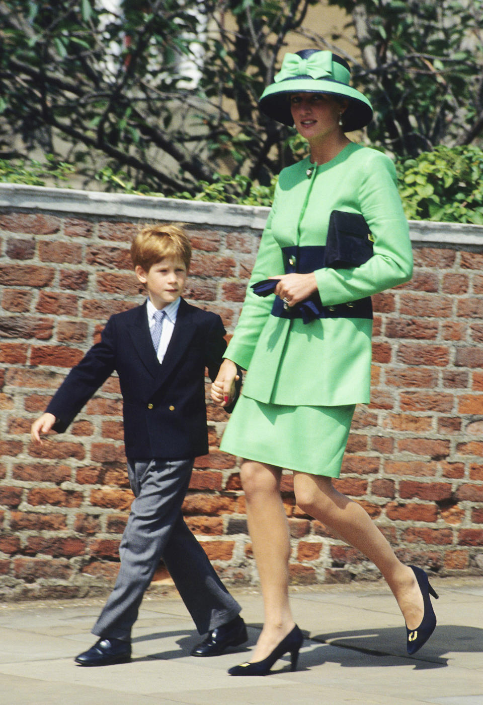 Harry, at 8, proudly accompanies his mom to Lady Helen Windsor's wedding