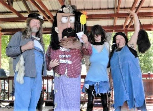 Some of the participants in the "Hairy Women of Klipnocky" event, part of the 2022 Canaseraga Fall Harvest Festival.