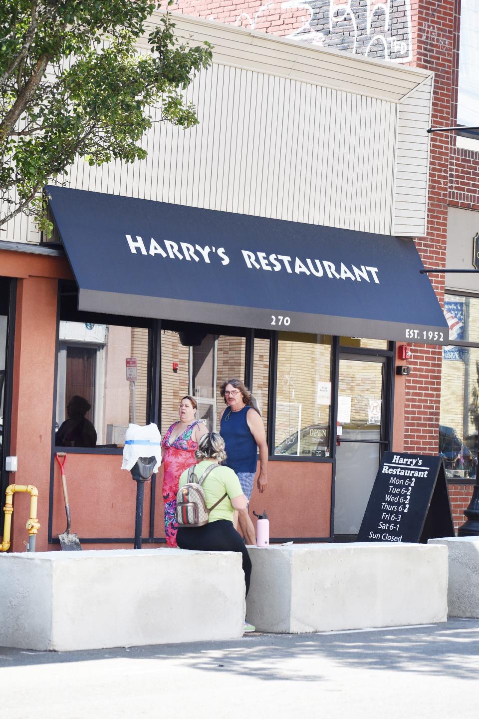 Outdoor seating area in the works at Harry's Restaurant on South Main Street, Fall River.