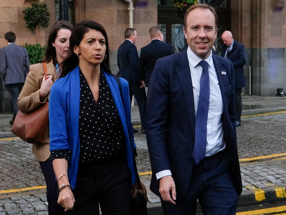 Former health secretary Matt Hancock pictured with Gina Coladangelo with whom he was caught having an affair with in 2021 (Ian Forsyth/Getty Images)