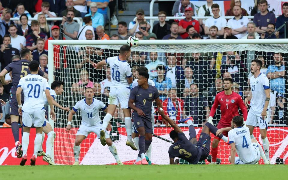 Ezri Konsa was fouled for the penalty after making a nuisance of himself at set-pieces (Reuters)