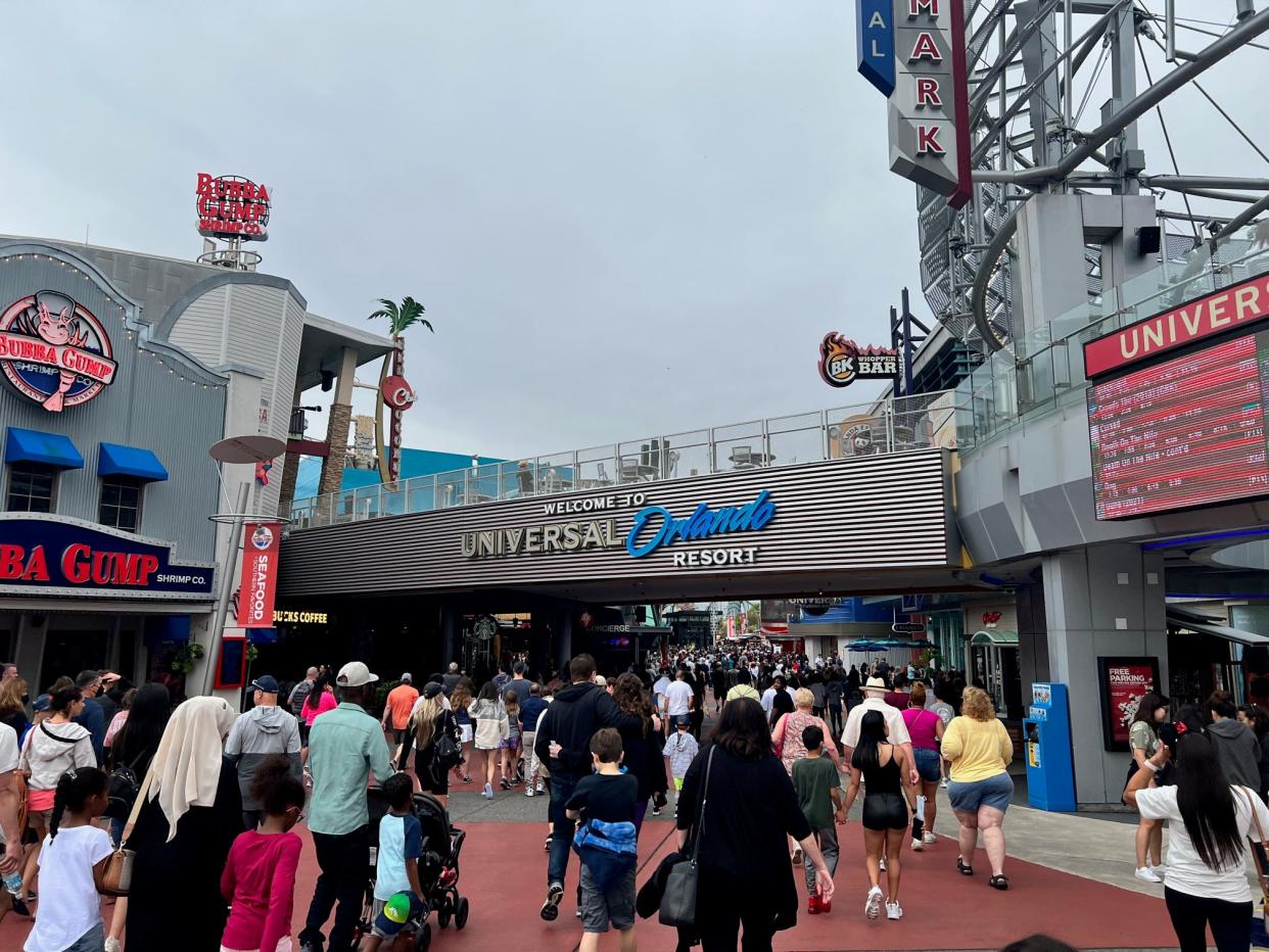 Guests who aren't staying on property must walk through Universal CityWalk – a dining, retail and entertainment complex open to the public – to get to the theme parks.