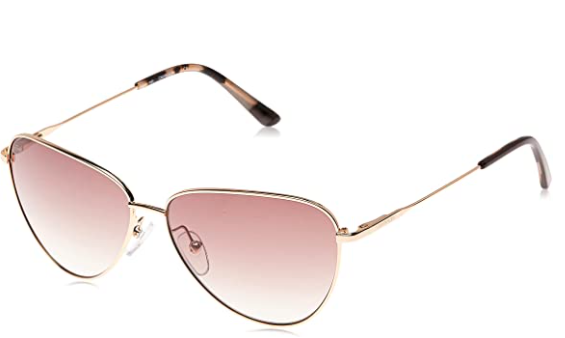 Calvin Klein Women's Cateye Sunglasses, Gold, 58 mm