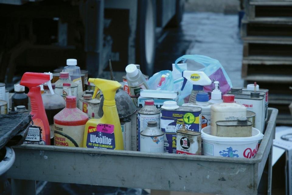 Products labeled as flammable, toxic, corrosive or reactive are considered household hazardous waste.