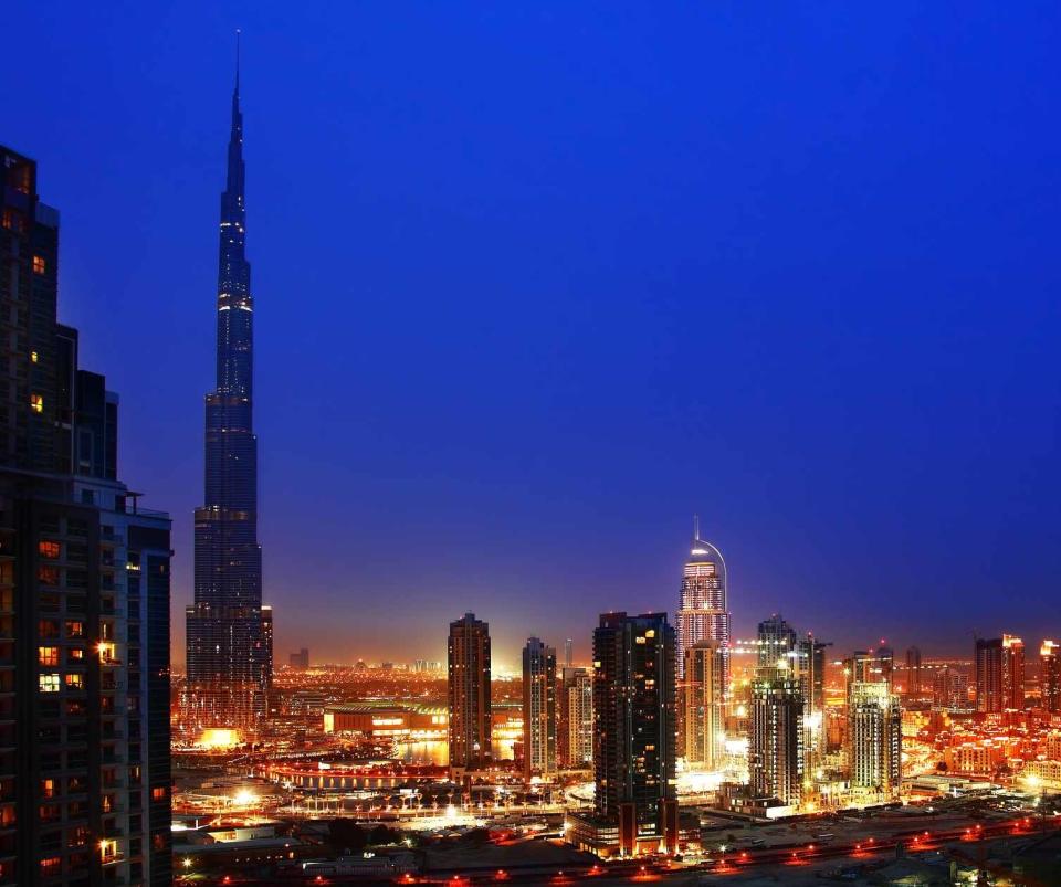 Burj Khalifa in Dubai is by far the tallest skyscraper in the world. Standing at 828 metres, it is almost 200 metres taller than the world's second tallest building, the Taipei 101 in Taiwan. Burj Khalifa also holds the record for the most storeys, as well as the fastest lift in the world.