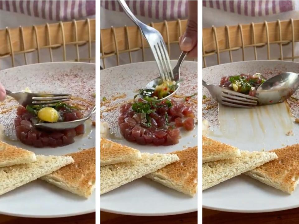 A story in three-parts: A tableside tuna tartare prepartion (Dave Maclean)