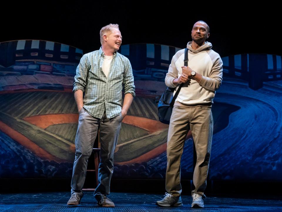 Ferguson and Williams in "Take Me Out."