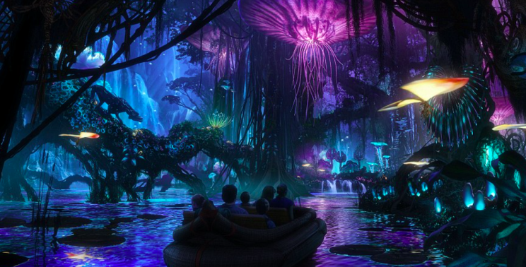 Stunning: Visitors will ride through a bioluminescent rainforest (Disney)