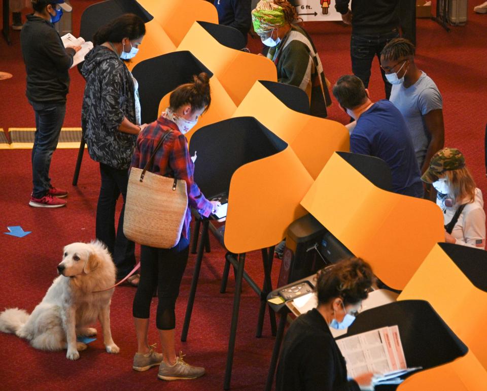 Voting on Nov. 3, 2020, in Los Angeles.