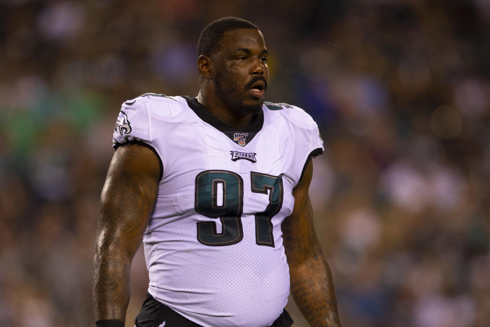 Malik Jackson intends to deliver his message to Drew Brees when the Eagles face the Saints this season. (Photo by Mitchell Leff/Getty Images)