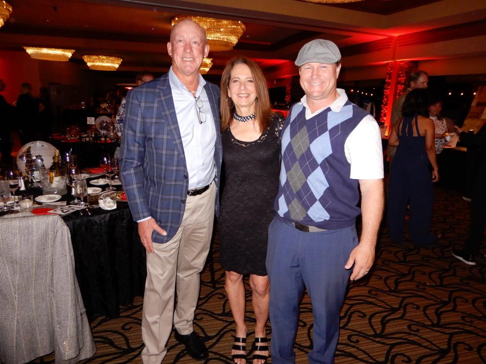 Greg Redden, Gina Anastasi and Paul Cox, director of golf at Indian Wells Country Club, attend the annual Indian Wells Charity Classic on Feb. 17, 2024.