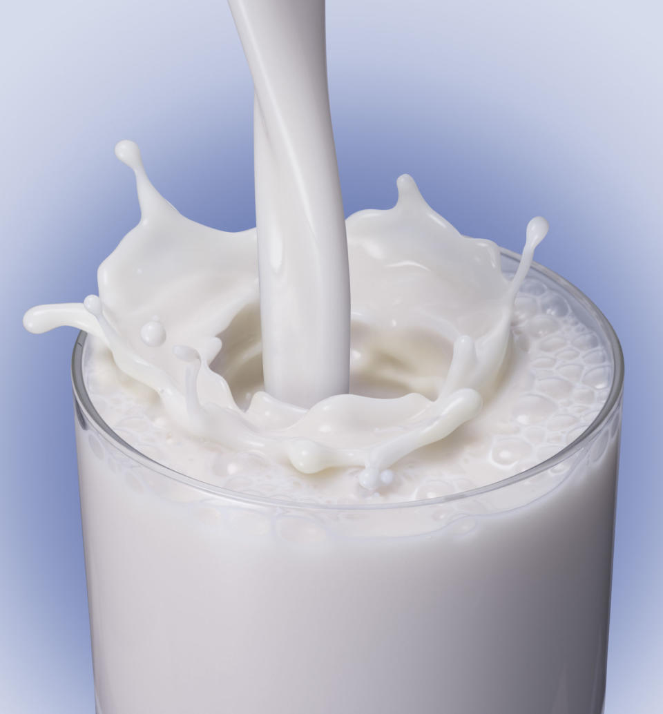 <p>Whether or not you were born lactose intolerant, as we age, many people begin to have difficulty <a rel="nofollow noopener" href="http://www.rd.com/health/diet-weight-loss/worst-foods-for-your-diet/" target="_blank" data-ylk="slk:digesting the lactose;elm:context_link;itc:0;sec:content-canvas" class="link ">digesting the lactose</a> in dairy products, which can then upset our digestion, aggravate our stomachs, and cause chronic gas and bloating. In addition, <a rel="nofollow noopener" href="http://www.livestrong.com/article/81580-foods-cause-belly-fat/" target="_blank" data-ylk="slk:full-fat dairy products can also lead to belly fat;elm:context_link;itc:0;sec:content-canvas" class="link ">full-fat dairy products can also lead to belly fat</a>, when eaten in excess. </p>