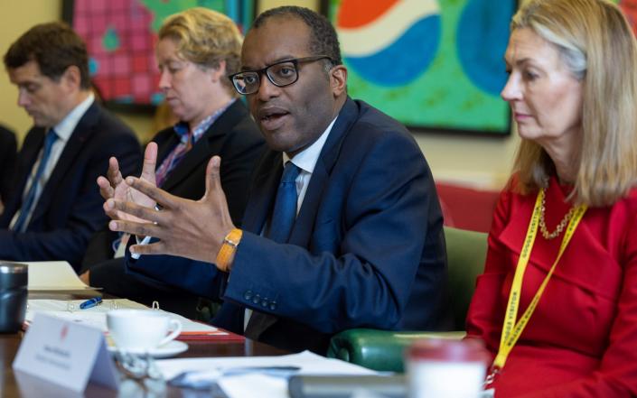 Kwasi Kwarteng, the Chancellor, meets representatives of the financial services industry at the Treasury today - Simon Walker/HM Treasury