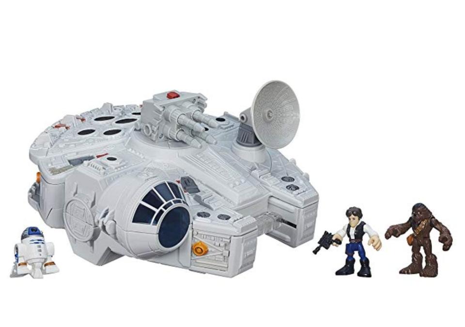 This Amazon exclusive <strong><a href="https://amzn.to/2loVwrc" target="_blank" rel="noopener noreferrer">Star Wars Galactic Millennium Falcon and Figures</a></strong>, currently 30% off, is meant for preschoolers but can be fun for all ages.