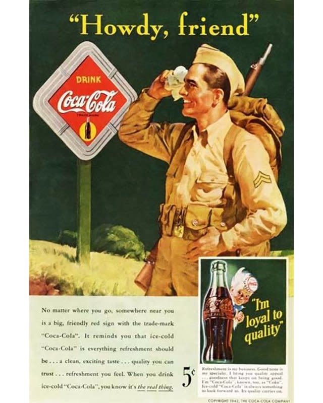 Coca Cola vintage advertisement 1942 WW2 soldier