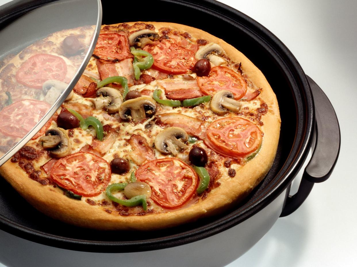 Pizza baked in a crock pot