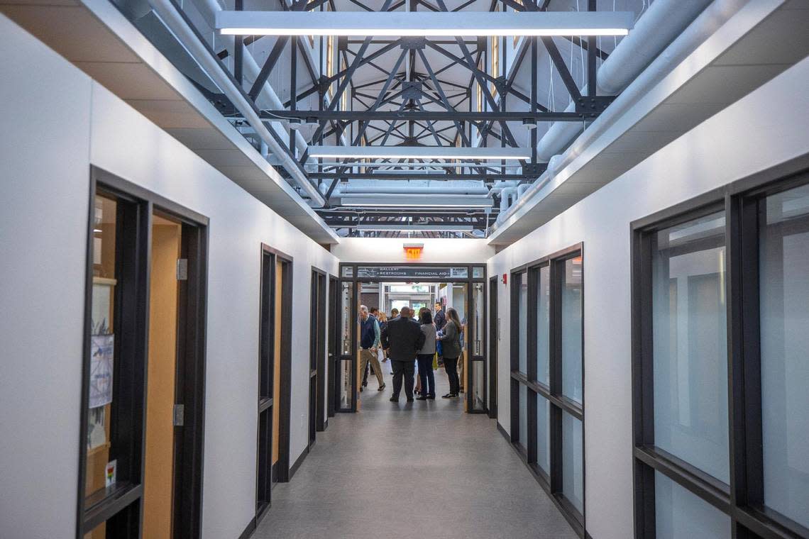 The renovated Eastern State Hospital laundry building, now called The Den and home to student services including admissions, advising and financial aid, was recently opened at Bluegrass Community and Technical College – Newtown Campus in Lexington, Ky., on Thursday, May 26, 2022.