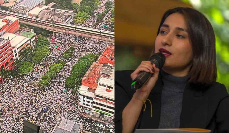 Laura Sarabia, directora del Dapre, se refirió a las marchas de este 21 de abril. Fotos: Alcaldía de Medellín y Dapre