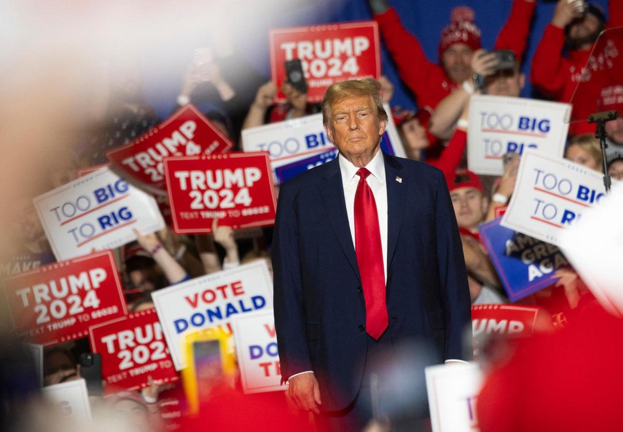 <span>Donald Trump campaigns in Greensboro, North Carolina, earlier this month.</span><span>Photograph: Ryan Collerd/AFP/Getty Images</span>