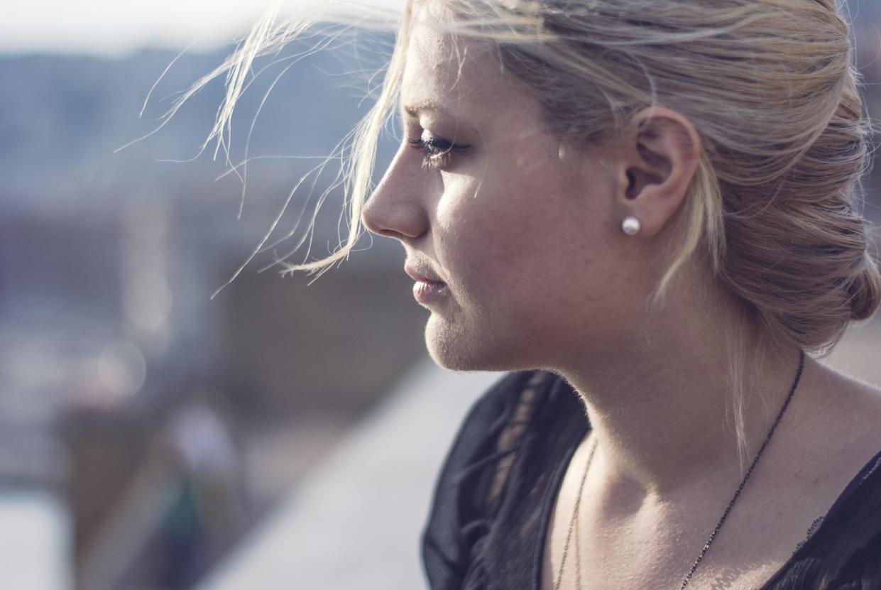 Woman looking out