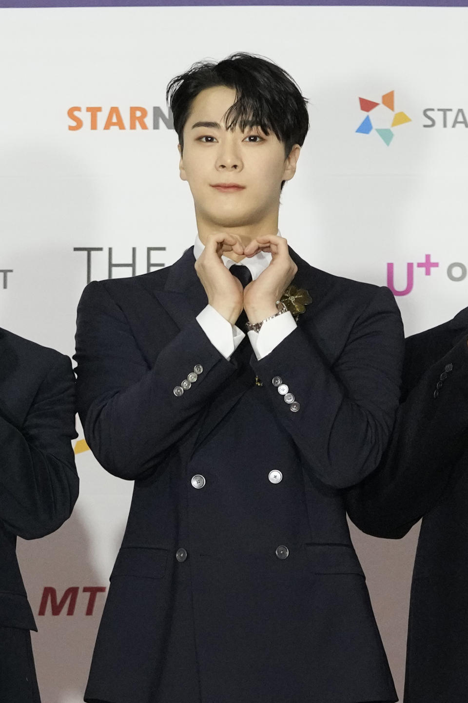 FILE - Moon Bin, a member of K-Pop group ASTRO, poses for photos on the red carpet for the 2021 Asia Artist Awards in Seoul, South Korea, Dec. 2, 2021. Moon Bin was found dead at his home in Seoul, his management agency said Thursday, April 20, 2023. (AP Photo/Lee Jin-man, File)