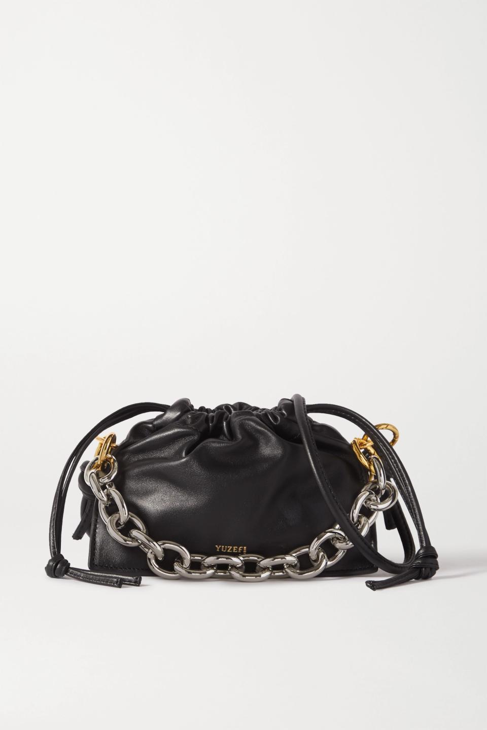 6) Bom Mini Chain-Embellished Leather Tote