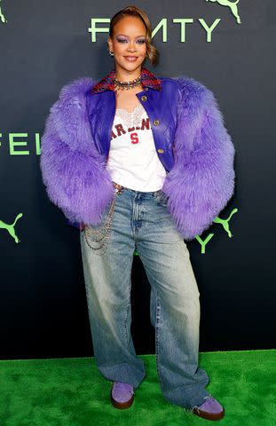 <p>Frazer Harrison/Getty Images</p> Rihanna at a Fenty x Puma event