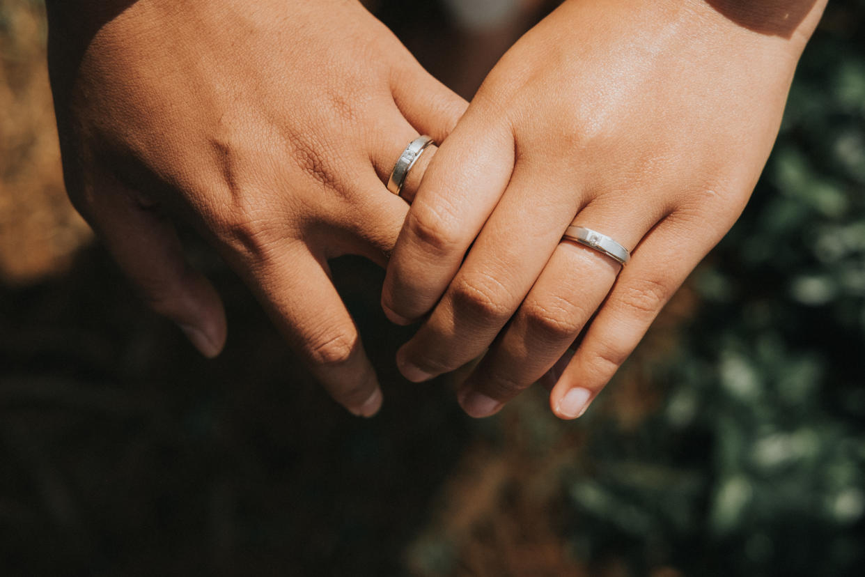 The pair's anniversary photoshoot went viral on social media. [Photo: Getty]