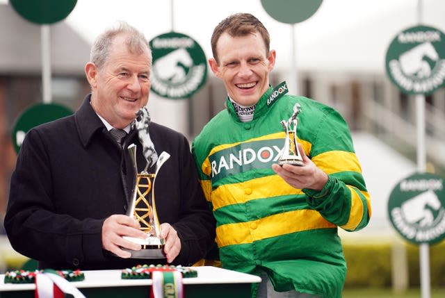 Paul Townend celebrates with owner JP McManus