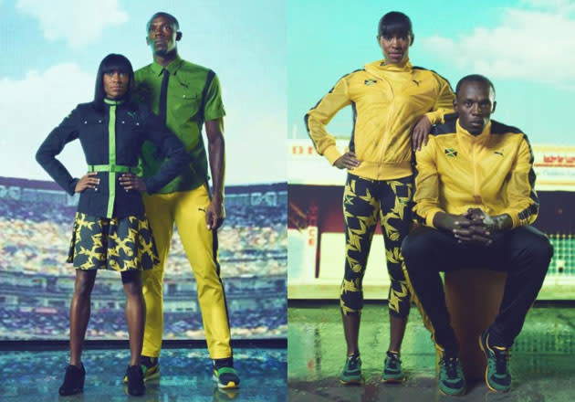 <b>Jamaica Olympic Uniform 2012 </b><p> Bob Marley's daughter Cedella has been praised for designing the uniform for the Jamaican team,. Fashion critics have already labelled her kit the best of them all. We love the edgy designs and the way she's incorporated the colours of the Jamaican flag.</p><p> © Ken Lennox / Puma</p>