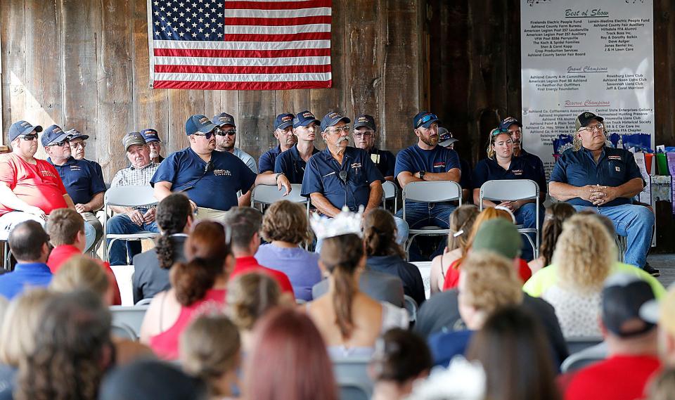 Ashland County Fair Board directors lead the opening ceremony at the 171st fair on Sunday, Sept. 18, 2022.