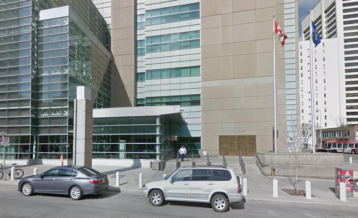 The Calgary Courts Centre is seen in this file photo from last year. Tara Picard, 52, pleaded guilty to charges of assault and failing to provide the necessaries of life after her father was found injured on a basement floor, where he'd been lying for two days. (Google Maps - image credit)