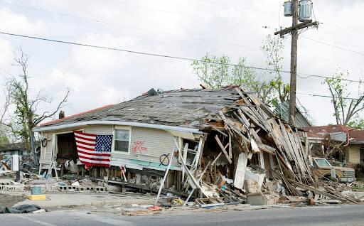 Barber shop in New Orleans devastated by a Hurricane Katrina (Credit: Library of Congress via Unsplash)