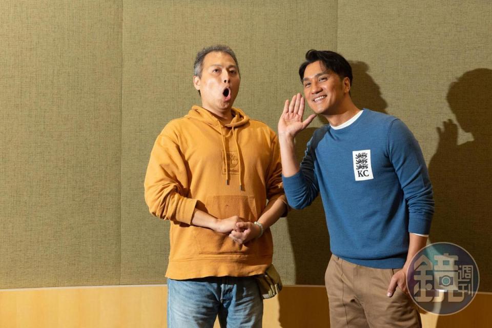 導演楊智麟（左）因發現馬志翔（右）和馬彼得校長的剽悍氣息相近，寫劇本時就為角色注入馬志翔形象，更力邀主演。
