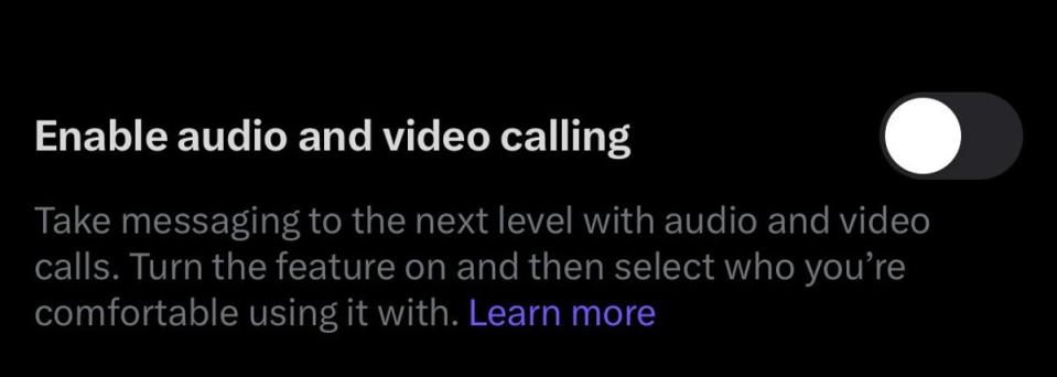 You can switch Twitter calls on or off (X)