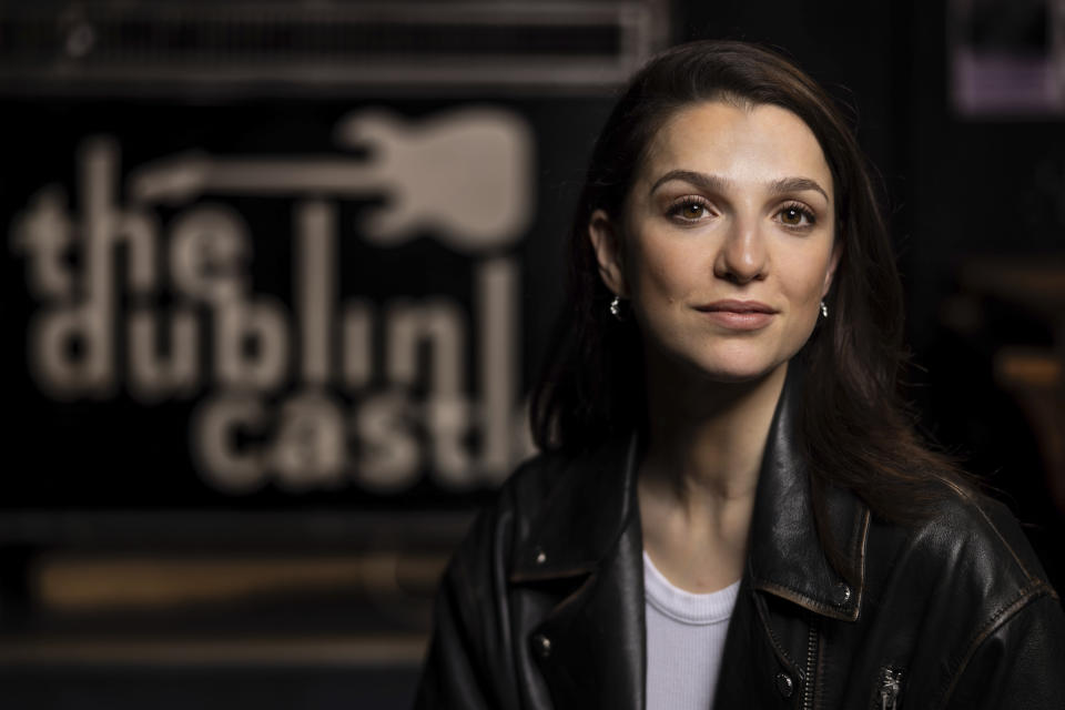 Marisa Abela poses for portraits photographs at the Dublin Castle pub during promotion of the film 'Back to Black' on Friday, March 22, 2024 in London. (Photo by Vianney Le Caer/Invision/AP)