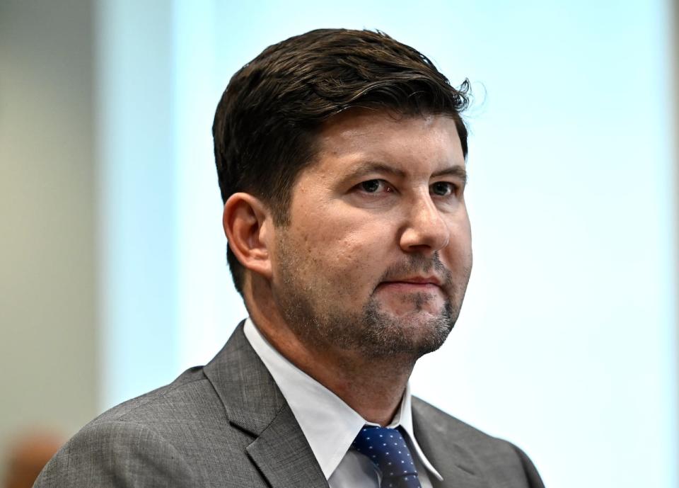 Procurement Ombudsman Alexander Jeglic prepares to appear before the Standing Committee on National Defence in Ottawa, on Tuesday, Oct. 24, 2023.