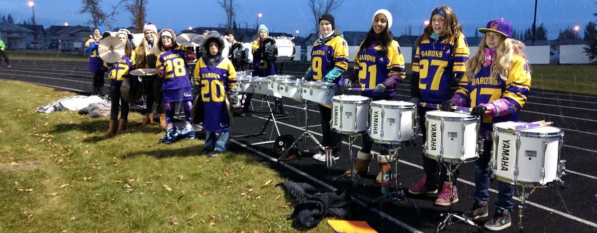 The drumline from Bishop Lloyd Middle School in Lloydminster, Alta. (Supplied photo)