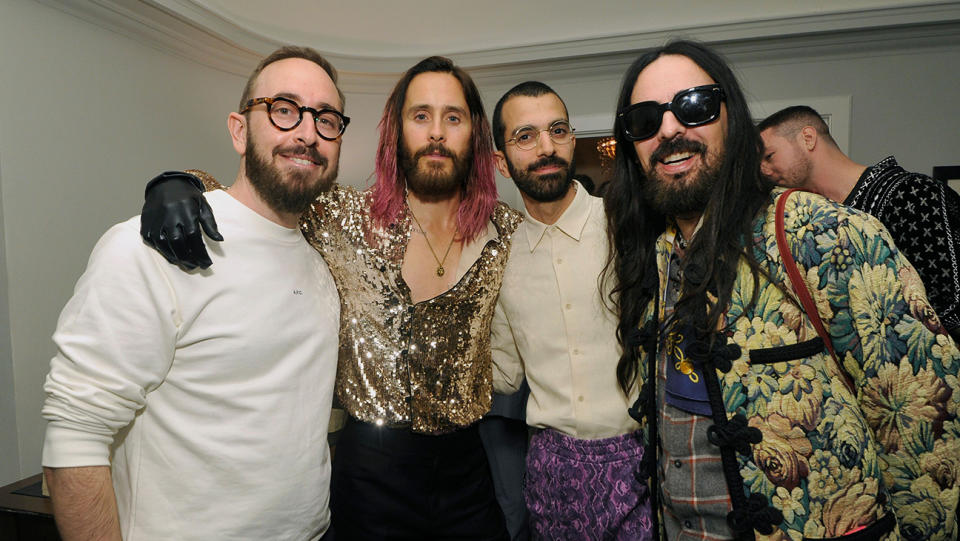 From left: Jonathan Keren, Jared Leto, Doron Keren and Alessandro Michele attend the Twentynine Palms launch celebration at Chateau Marmont on Nov. 4, 2022, in Los Angeles