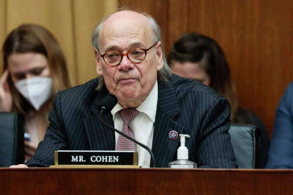 Rep. Steve Cohen (D-TN) co-authored a bill to have the name of a man with ties to the Ku Klux Klan stripped from a federal building in Memphis. In this photo, Rep. Cohen speaks on June 2, 2022 during a House Judiciary Committee markup hearing in the Rayburn House Office Building in Washington. (Photo by Anna Moneymaker/Getty Images)