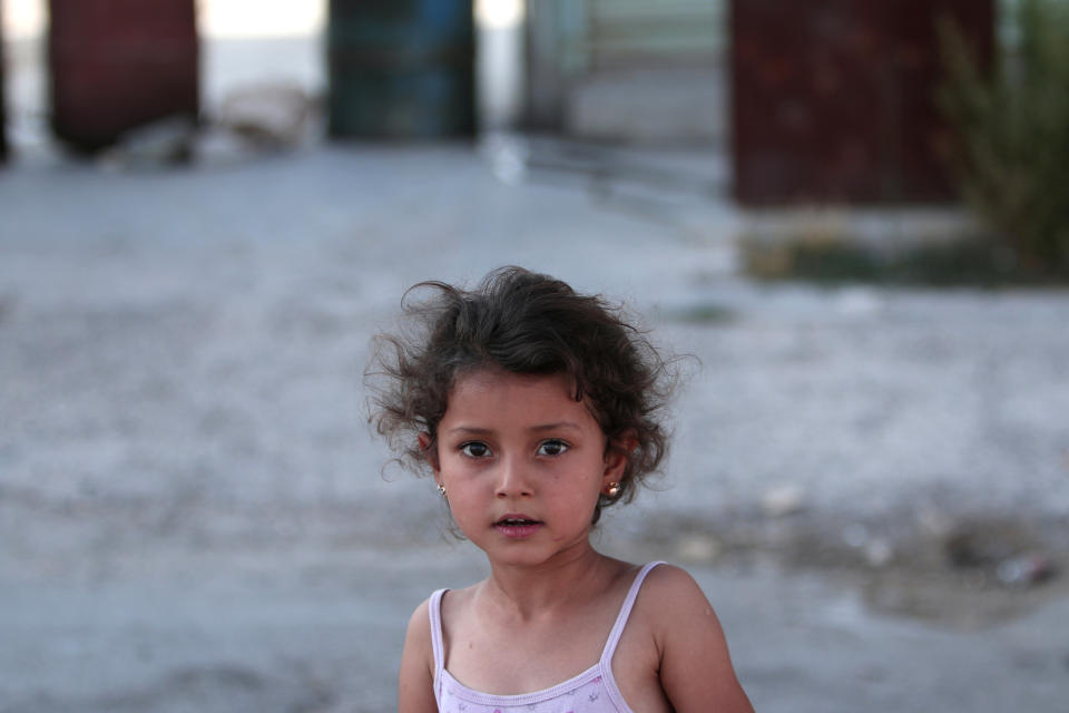 A girl is pictured in Manbij, in Aleppo Governorate, Syria on Aug. 9, 2016.