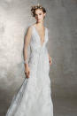<p>Sheer, long-sleeve lace gown. (Photo: Courtesy of Marchesa) </p>
