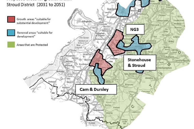 The focus for Stroud Dsitrict is the creation of a garden town at Standish and Cam