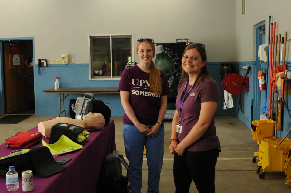 Cassidy Beener-Terry and Mary Ryman helped at free UPMC Minutes Matter event that included CPR training.