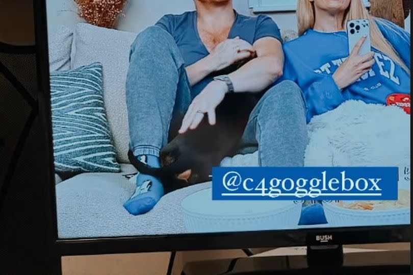 Stacey settled down to watch herself and Joe on Gogglebox