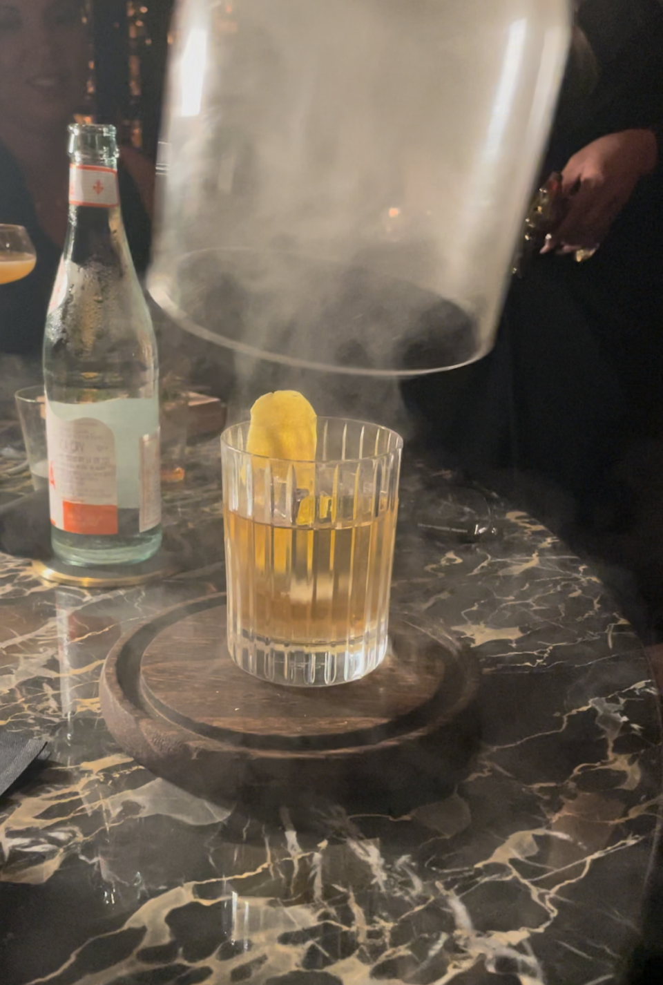 The Vapor Trail, an old fashioned served at The Vault, a new hidden cocktail club at Las Vegas resort Bellagio.