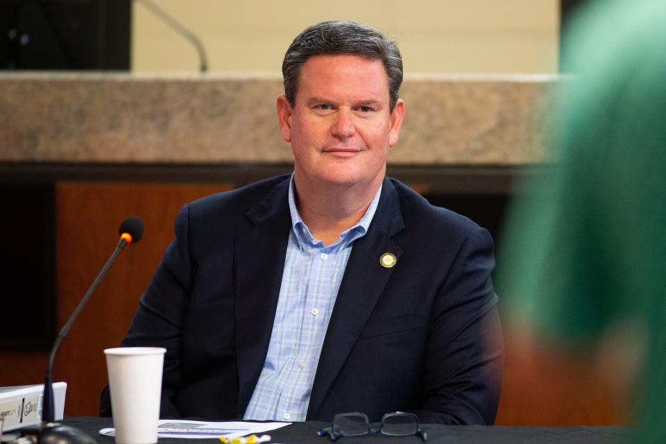 Mayor John Dailey listens to public comment during a Blueprint meeting on Thursday, Aug. 24, 2023.