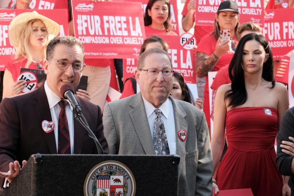 Councilman Paul Koretz, left, said he hoped the proposed ban would be an example to other cities worldwide (AP)