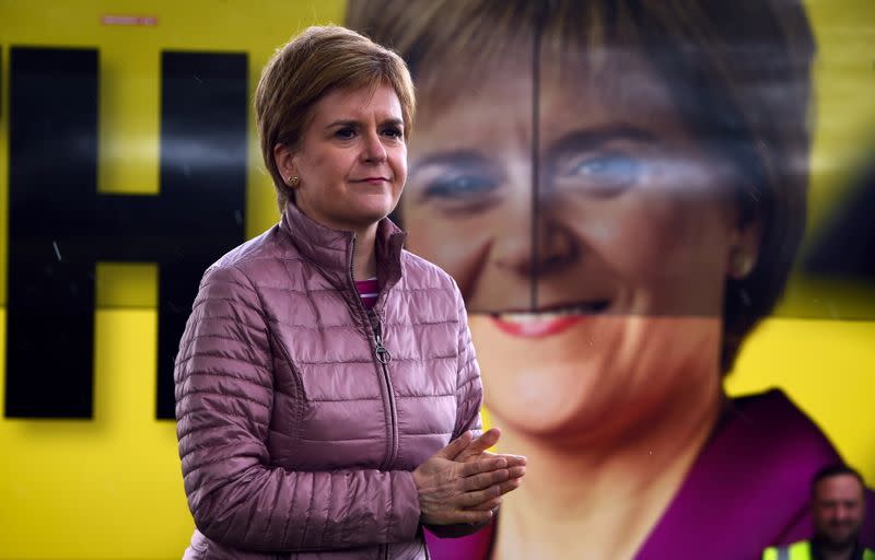 FILE PHOTO: Scotland's First Minister and SNP leader Sturgeon campaigns in Dumbarton